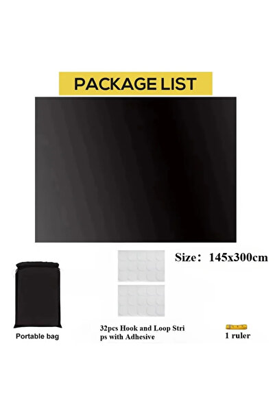 Choice حزمة 145x300 سم 1 قطعة ستائر معتمة DIY بدون حفر 100٪ ستارة معتمة قابلة...