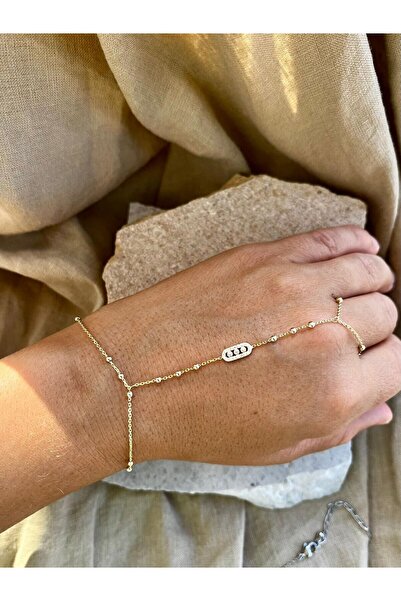 nunu takı Gold-Colored Stone Detailed Shahmeran