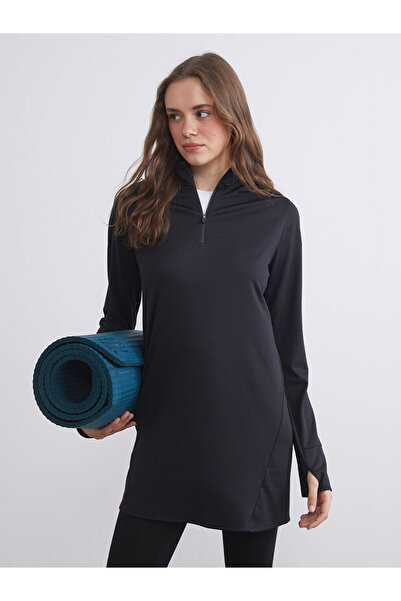 LC Waikiki Black Stand Collar Women's Tunic