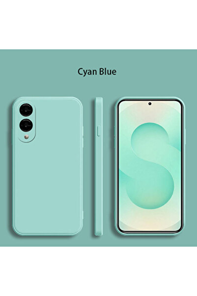 Choice Samsung S25 edge Cyan For S25 Edge Square Liquid Silicone Phone Case f...
