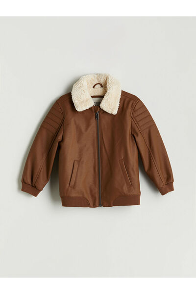 LC Waikiki Sparkling Choices from Shining Store |   Leather Look Long Sleeve Boys' Coat