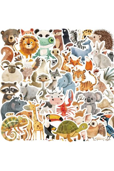 Choice ملصقات متعددة الألوان 50 قطعة لطيفة لكتاب الأطفال رسومات حيوانات ملصقا...