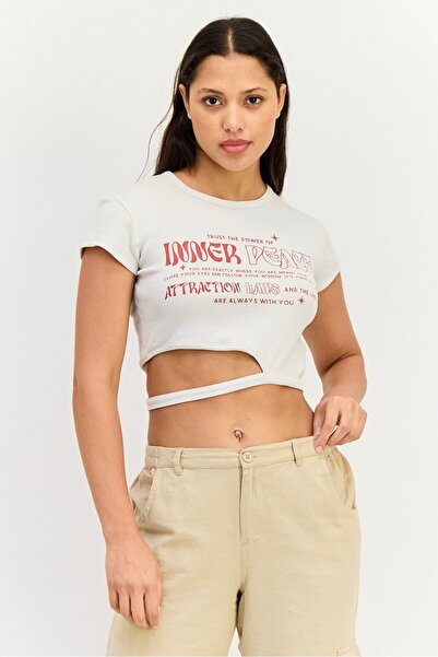 Don't Call Me Jennyfer Women Round Neck Short Sleeve Graphic Print Crop Top, ...