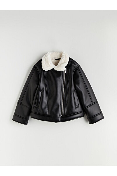 LC Waikiki Sparkling Choices from Shining Store |   Leather-Look Girls' Coat