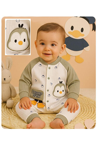 mandalinsbaby Baby Boy Romper with Chick Print