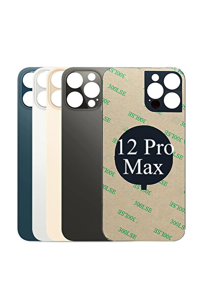 Choice1 زجاج خلفي أسود كبير لـ iPhone 12 Pro Max A2411، A2342، A2410، A2412 قطع غيار خلفية