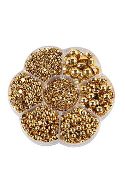 Choice1 about 3100pcs Mix Size Golden 3100pcs 2/3/4/5/6/8/10mm Half Round ABS...