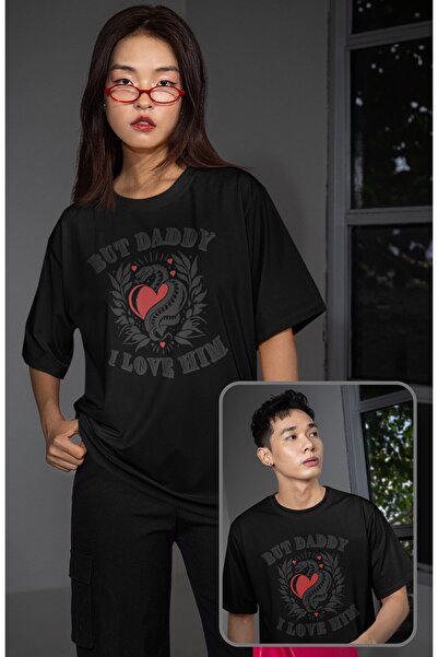 Fuddy Moda Tricou unisex cu imprimeu But Daddy I Love Him, tricou supradimensionat cu tematică Taylor Swift