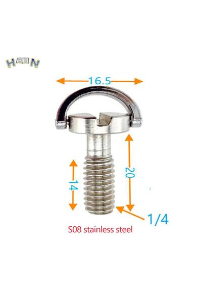 Choice S08 1/4 بوصة حلقة D-ring حامل الكاميرا برغي سريع التحرير لوحة محول برغي لثلاثي القوائم أحادي القوائم رأس كروي