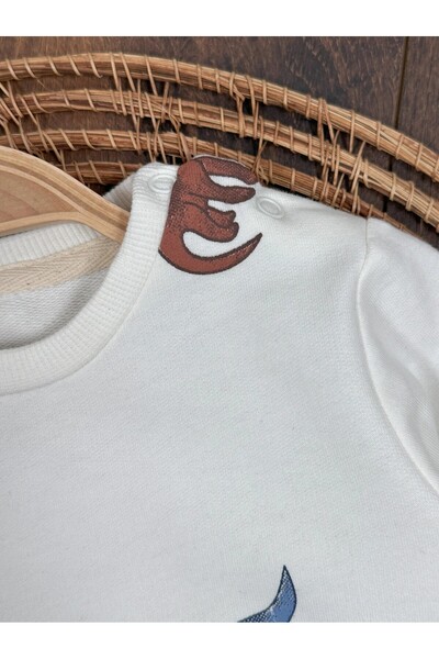 ADDA Cotton Printed Dinosaur Detailled Cycling Collar 2-Piece Baby Boy Set