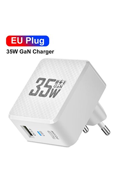 Choice EU White 35W GaN USB Type C Charger Tablet Fast Charger QC3.0 PD3.0 Ch...
