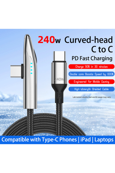 Choice كابل PD من النوع C إلى النوع C بطول 1.2 متر وبقدرة 240 واط كابل USB C ...