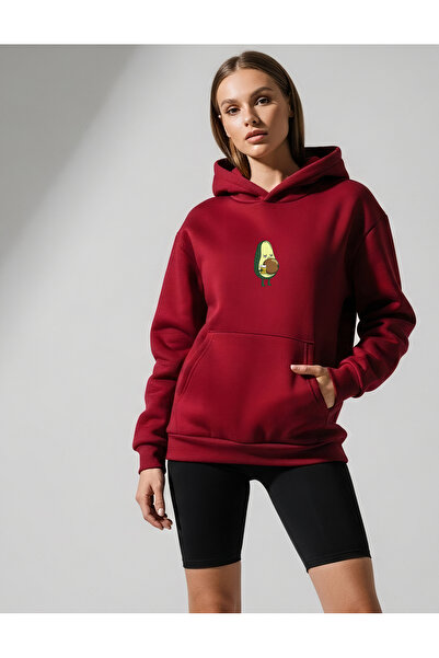 Bheka Concept هودي بقلنسوة كبير الحجم مطبوع عليه أفوكادو