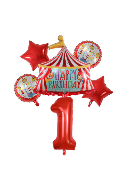 Choice كما هو موضح في الصورة، مجموعة بالونات خيمة عيد ميلاد السيرك الأحمر، 30...