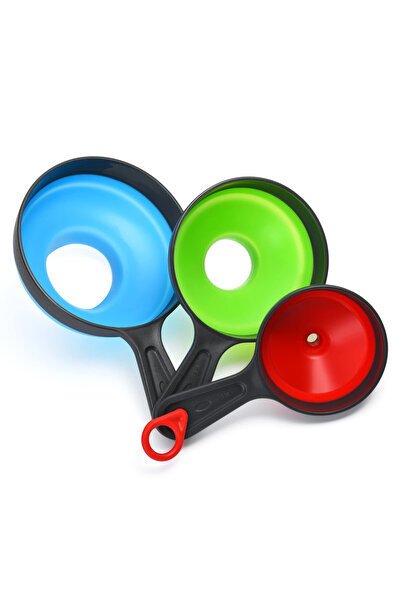 Choice 3Pcs 3Pcs/set Folding Telescopic Funnel Wide Mouth Oil Funnel Jam Filling Silicone Funnel Spice Larg