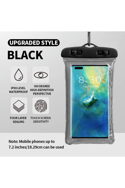 Choice حقيبة هاتف سوداء مقاومة للماء مطورة من 1PC مع حبل تعليق، مناسبة لتخزين...