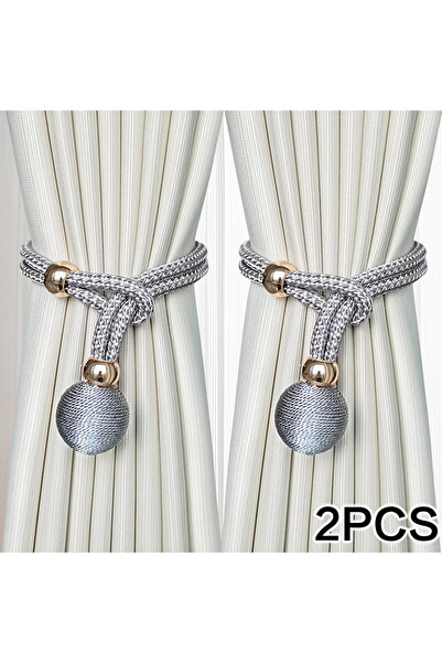 Choice 2 قطعة رمادية قابلة للتعديل من الدرجة العالية من أربطة الستائر الفرنسية الكروية، أربطة ستائر مزخرفة مريحة