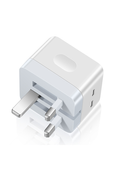 Choice شاحن سريع مزدوج USB C بقدرة 40 وات من المملكة المتحدة شاحن حائط قابل ل...