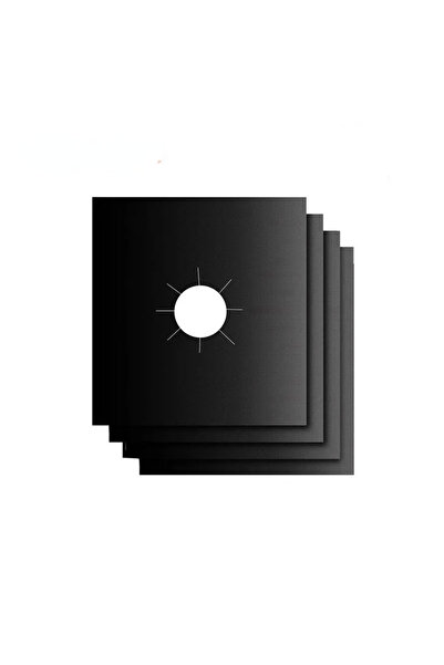 Choice أغطية موقد سوداء مقاومة للحرارة 4 قطع قابلة لإعادة الاستخدام، أغطية مو...