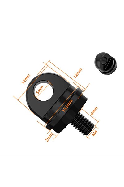 Choice حزام تعليق عنق من الألومنيوم الأسود 2 قطعة مع برغي M4 لحزام كتف جهاز ا...