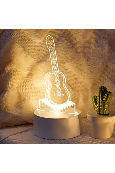 Choice Warm White WHITE Unique 3D Guitar LED Night Light - Suitable for Bedroom, Living Room, Office - Gift