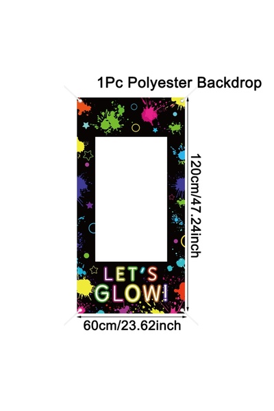 Choice 01 إطار كشك تصوير Let's Glow، إطار صور نيون جرافيتي، خلفية لتزيين حفلا...