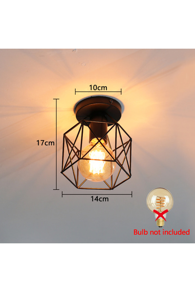 Choice black Hexagon Retro Ceiling Lamp Chandelier Fixtures E27 Black Iron Art Vintage Ceiling Light Indoor