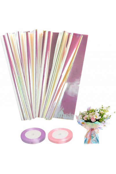 Caincay Set de 20 de foi de folie de ambalare și 2 role de panglică, plastic,...