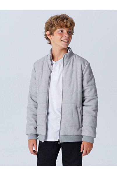 LC Waikiki Gray Stand Collar Boy's Coat