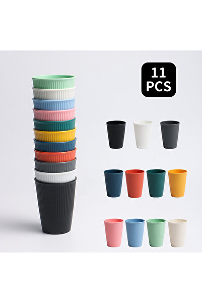 Choice 301-400 مل 11 قطعة - متعدد الألوان 11 قطعة مجموعة أكواب ذات نمط عمودي ...