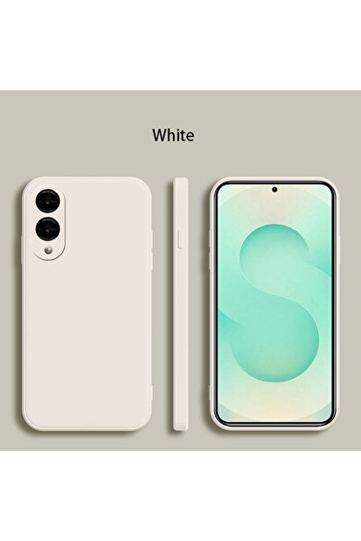 Choice سامسونج S25 edge أبيض لسامسونج جالاكسي S25 Edge حافظة هاتف مربعة من السيليكون السائل لسامسونج S25