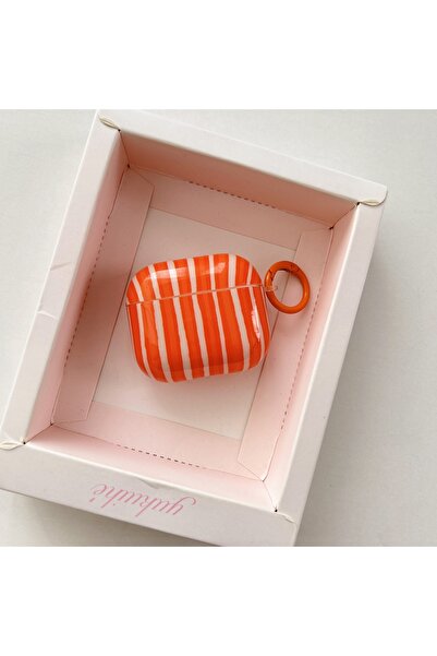 Choice حافظة سماعة أذن AirPods Pro 3 برتقالية صيفية دوبامين بسيطة اللون خطوط ...