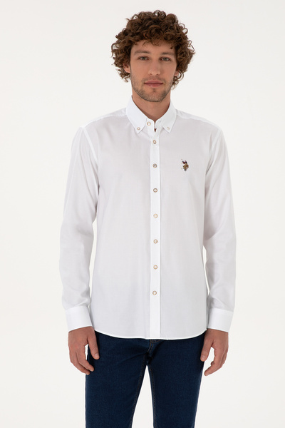 U.S. Polo Assn. Men's White Long Sleeve Basic Shirt 50307676-Vr013