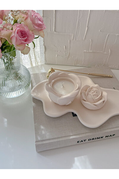 LALEZEN HOME Dekoratif Gül Mumluk ( stand dahil değildir )