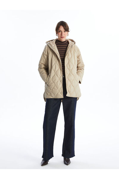 LC Waikiki Alegeri strălucitoare de la Shining Store |   Palton căptușit oversize pentru femei cu glugă