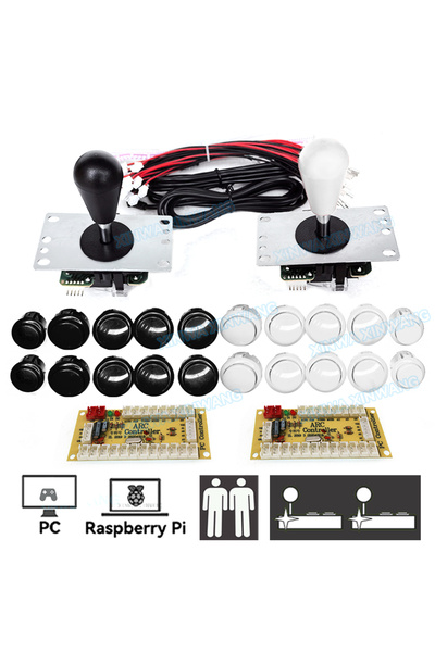 Choice 2 player white black Arcade Joystick Copy SANWA Game Machine Stick Console DIY Kit Push Buttons For