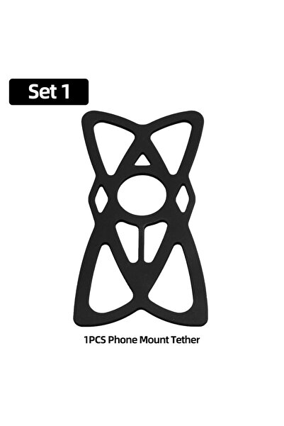 Choice حامل هاتف محمول شبكي مرن أسود مع حزام مطاطي وأشرطة أمان من السيليكون F