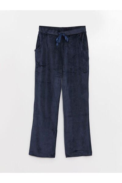 LC Waikiki Beli Lastikli Düz Kadife Kadın Pijama Alt