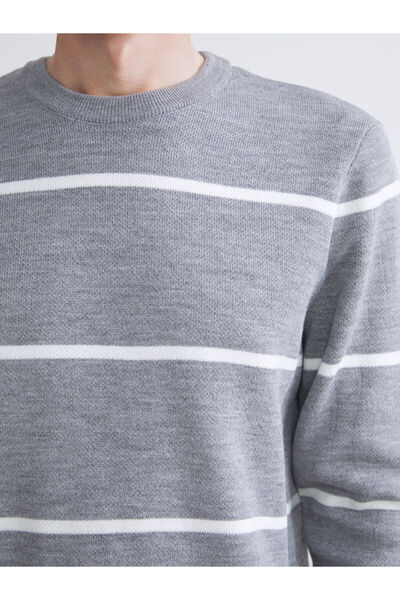 LC Waikiki Stylish Choices from Esvab Clothing |   Crew Neck Long Sleeve Striped Men's Knitwear Sweater