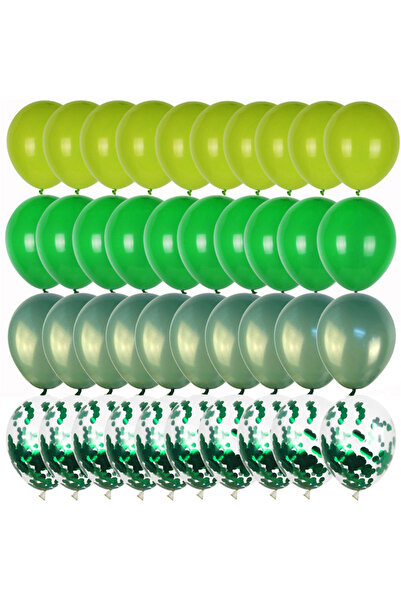 Choice مجموعة 10 بوصة 40 قطعة - مجموعة 40 قطعة من البالونات الخضراء الداكنة ذ...