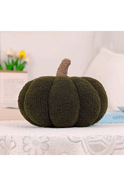 Choice وسادة يقطين خضراء داكنة بطول 20 سم، وسادة على شكل يقطين ثلاثي الأبعاد،...