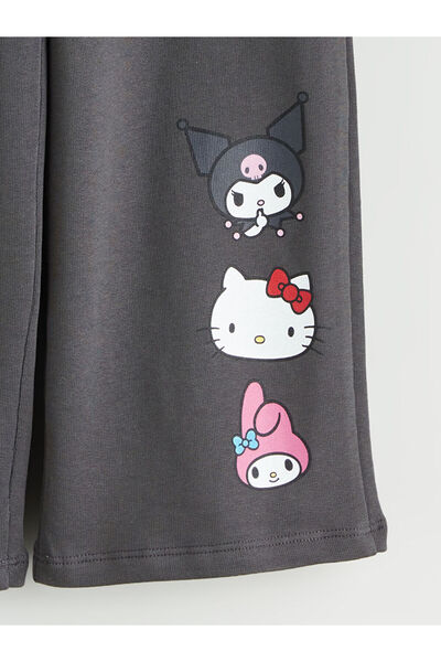 LC Waikiki Gri Beli Lastikli Hello Kitty Baskılı Kız Çocuk Eşofman Alt