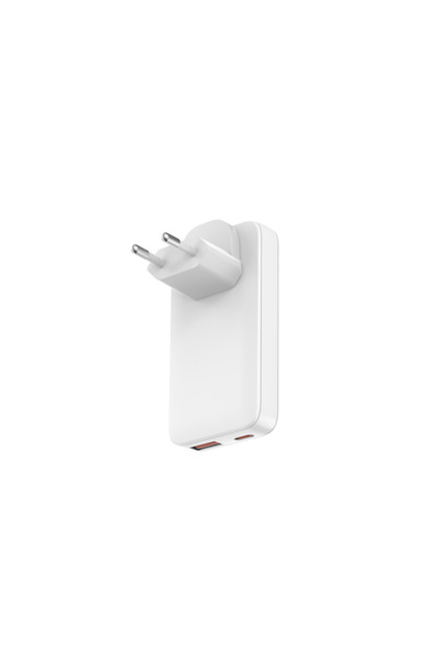 Choice WHITE EU Flat USB C Wall Charger 65W GaN USB-A USB-C Wall Charger Ultr...