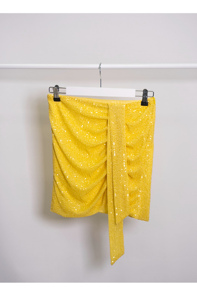 Half Of B Gold Melt Büzgülü Etek