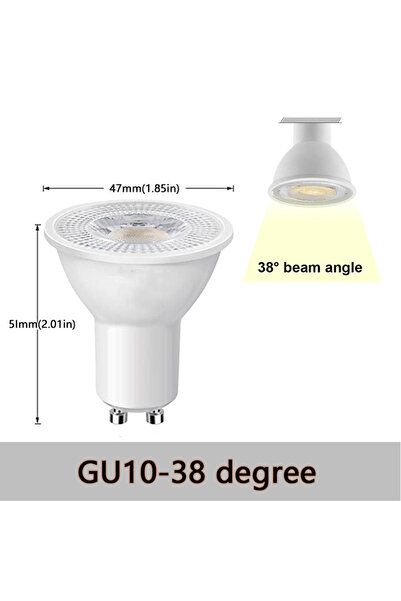 Choice 10 قطع 12 واط (175-265 فولت) أبيض دافئ GU10-38 درجة 1-10 قطع مصباح LED...