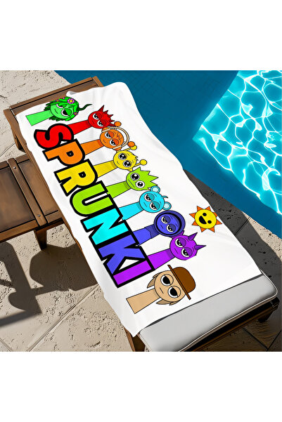 Miniso STJ40x70CM z1 New S-sprunki game K-kids Towel Beach Quick Dry Soft Pool Towels Gift for Travel Gym S