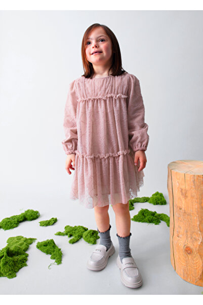 MAYORAL Rochie din tul pentru fetiță Salmon 4919