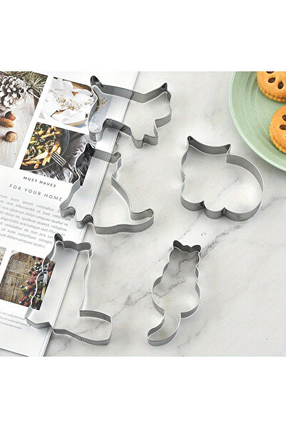 Choice 5 قطع - فضي 5 قطع/مجموعة قالب قطع بسكويت على شكل قطة حيوان قالب بسكويت...