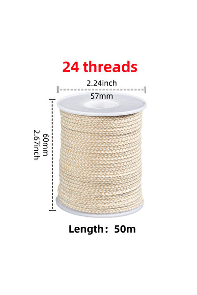 Choice 24 فتيل شمعة قطني صديق للبيئة بطول 50 مترًا 50/61 مترًا 21-45 خيطًا من...