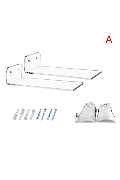 Choice A 6Pcs Clear Floating Sneaker Shelves Wall Mounted Shoe Display Stand ...